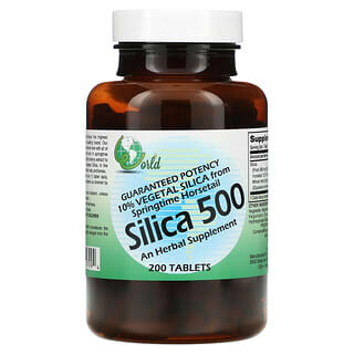 World Organic, Silica 500, діоксид кремнію, 200 таблеток
