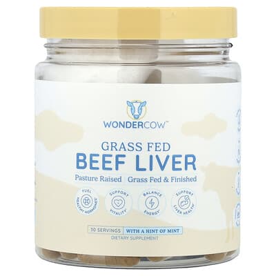 Wondercow, Grass-Fed Beef Liver, 120 Capsules