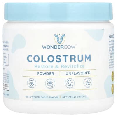 Wondercow, Colostrum Powder, Unflavoured, 4.23 oz (120 g)