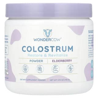 Wondercow, Colostrum Powder, Colostrum-Pulver, Holunder, 146 g (5,15 o)