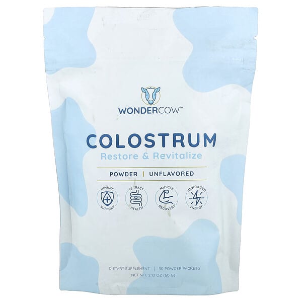Colostrum Powder, Unflavored, 30 Packets, 0.07 oz (2 g) Each