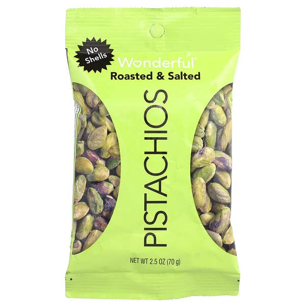 Wonderful Pistachios, 鹽焗，No Shells，2.5 盎司（70 克）