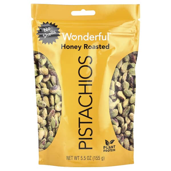 Wonderful Pistachios, 蜂蜜燒烤味，無殼，5.5 盎司（155 克）