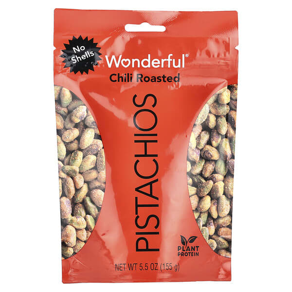 Wonderful Pistachios, 烤辣椒，無殼，5.5 盎司（155 克）
