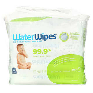 WaterWipes, Текстурированные детские салфетки, 4 упаковки, по 60 салфеток в каждой