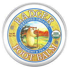 Badger Company, Organic Foot Balm, Peppermint & Tea Tree, 0.75 oz (21 g)