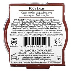 Badger Company, Organic Foot Balm, Peppermint & Tea Tree, 0.75 oz (21 g)