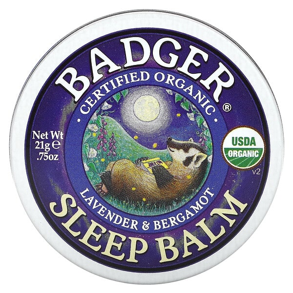 Badger Company, 有機，睡眠幫助膏，薰衣花草和弗手柑味，0.75 盎司（21 克）
