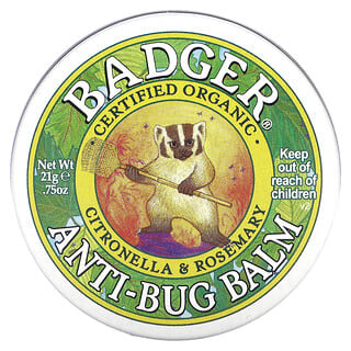 Badger Company, Бальзам для защиты от насекомых с цитронеллой и розмарином, 21 г (0,75 унции)