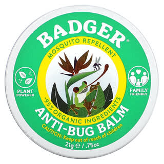 Badger Company, Organic Anti-Bug Balm, Citronella & Rosemary, 0.75 oz (21 g)