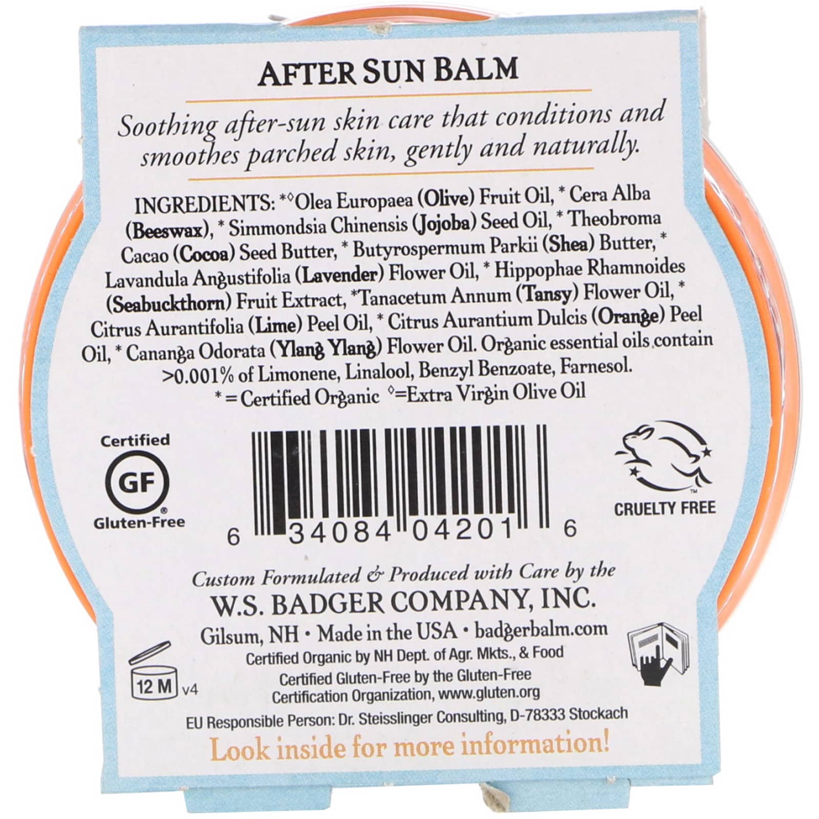 Badger Company, Organic, After Sun Balm, Blue Tansy & Lavender, 2 oz (56 g)