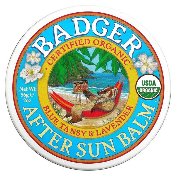Badger Company, Organic After Sun Balm, Blue Tansy & Lavender, 2 oz (56 g)