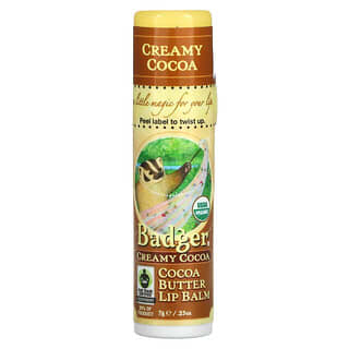 Badger Company, Cocoa Butter Lip Balm, Creamy Cocoa, 0.25 oz (7 g)
