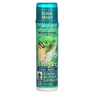 Badger Company, Cocoa Butter Lip Balm, Cool Mint, 0.25 oz (7 g)