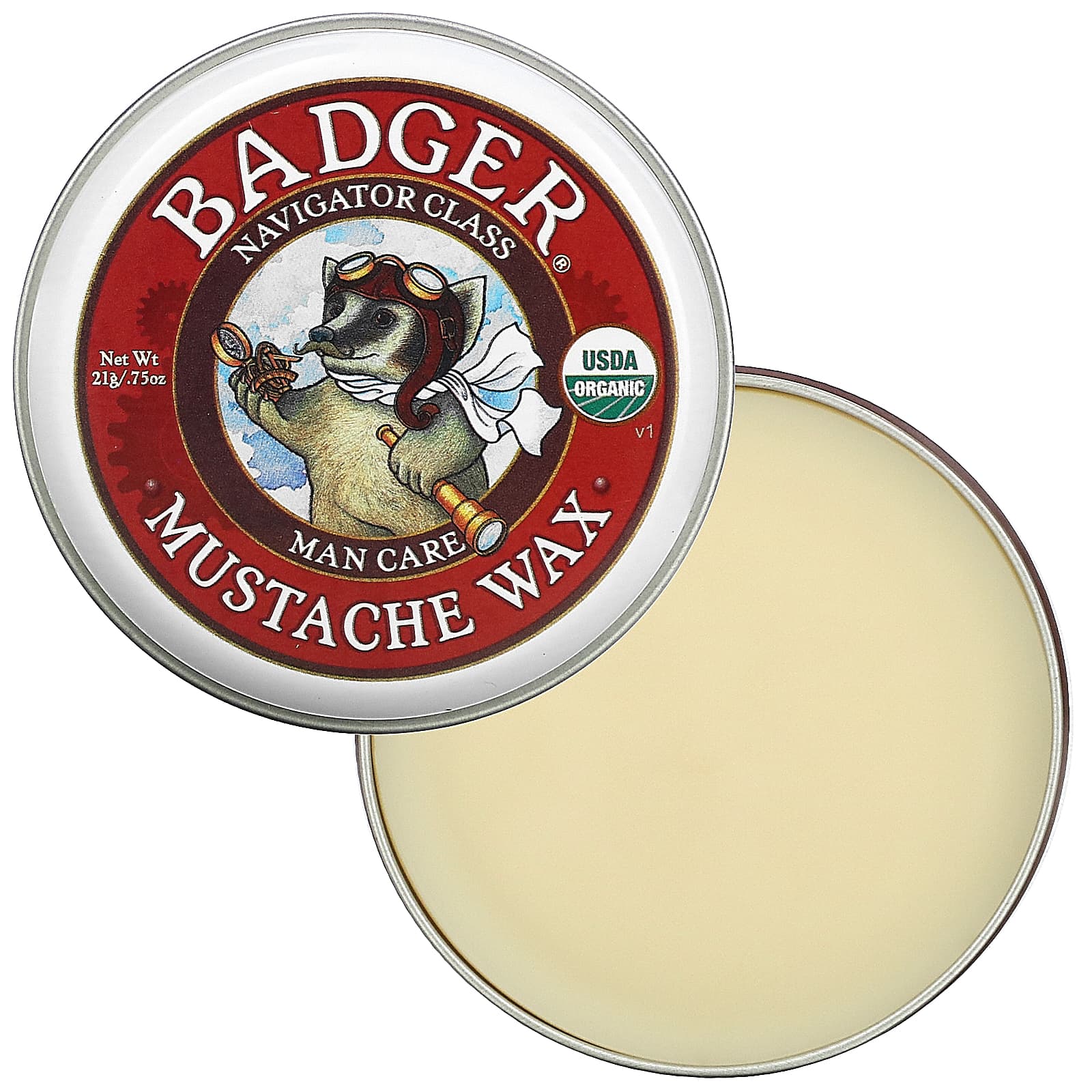 Badger Company, Organic Mustache Wax, 0.75 oz (21 g)