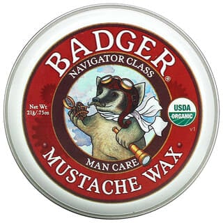 Badger Company, Cera orgánica para bigotes, 21 g (0,75 oz)