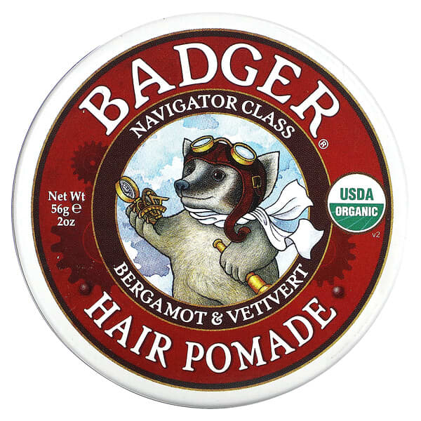 Badger Company, オーガニック、ヘアポマード、ナビゲータークラス、56g（2オンス）