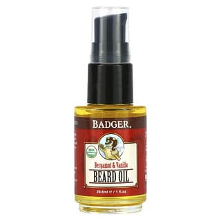 Badger Company, 高级，胡须护理油，弗手柑和香草，1 液量盎司（29.6 毫升）