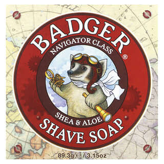 Badger Company‏, סבון גילוח, למחלקת Navigator, שיאה ואלוורה, 89.3 גרם (3.15 אונקיות)