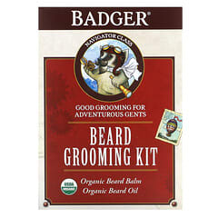 Badger Company, Beard Grooming Kit, Bergamot & Vanilla, 2 Piece Kit