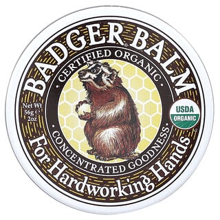Certified Organic Badger Balm for Hardworking Hands, 2 oz (56 g)