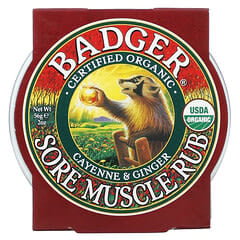 Badger Company, Organic, Sore Muscle Rub, Cayenne & Ginger, 2 oz (56 g)