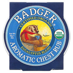 Badger Company, Ungüento orgánico con aroma para pecho, eucalipto y menta, 2 oz (56 g)