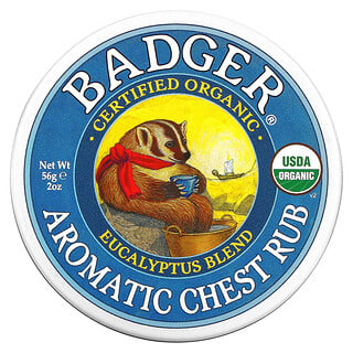 Badger, Ungüento orgánico con aroma para pecho, eucalipto y menta, 2 oz (56 g)