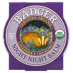 Badger Company, オーガニック、おやすみバーム、ラベンダー＆カモミール、56g（2オンス）