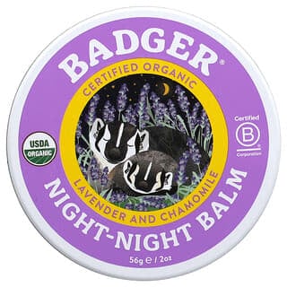 Badger Company, Baume de nuit biologique à la lavande et à la camomille, 56 g