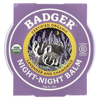 Badger, Organic, бальзам "ночь-ночь", лаванда и ромашка, 2 унции (56 г)