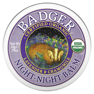 Badger Company, Organic Night-Night Balm, Lavender & Chamomile, 0.75 oz (21 g)