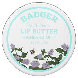 Badger, Mentega Bibir, Highland Mint, 20 g (0,7 ons)