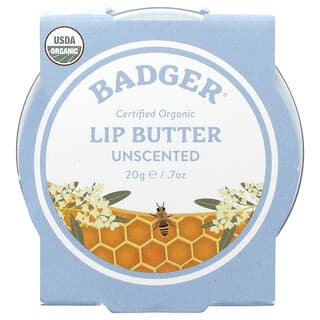 Badger, Beurre à lèvres, Non parfumé, 20 g
