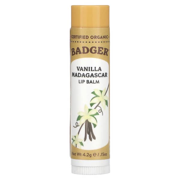 Badger Company, Lip Balm, Vanilla Madagascar, 0.15 oz (4.2 g)