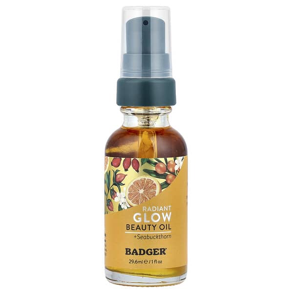 Badger, 面部護理，沙棘果面部護理油，適合中性/乾性皮膚，1 液量盎司（29.5 毫升）