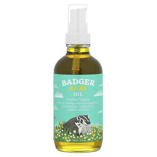 Badger Company, 镇定婴儿油，洋甘菊和金盏花，含橄榄油和荷荷巴油，4 液量盎司（118 毫升）