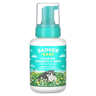 Badger Company, Bebês, Shampoo e Sabonete Líquido Espumantes, Camomila Calmante, 296 ml (10 fl oz)