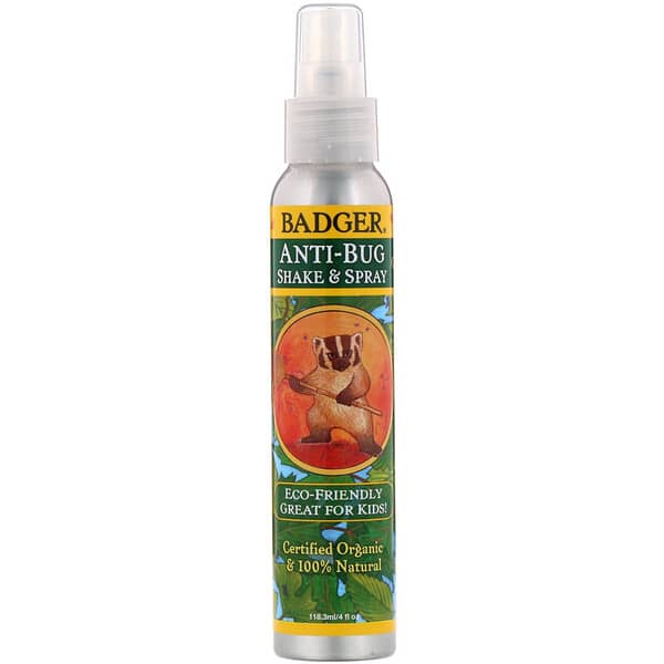 Badger Company, オーガニック防虫剤、シェイク＆スプレー、 4 fl oz (118.3 ml)
