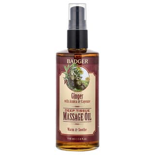 Badger, Masážní olej na hluboké tkáně, zázvor s arnikou a kajenským pepřem, 118 ml (4 fl oz)