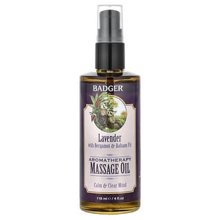 Badger, Aceite para Masajes de Aromaterapia, Lavanda con Bergamota y Bálsamo de Abeto, 4 fl oz (118 ml)
