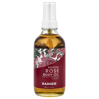 Badger, Aceite corporal de rosa de Damasco, 118 ml (4 oz. Líq.)