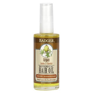Badger Company, Botanical Hair Oil, Argan, Jojoba & Baobab, 2 fl oz (59.1 ml)