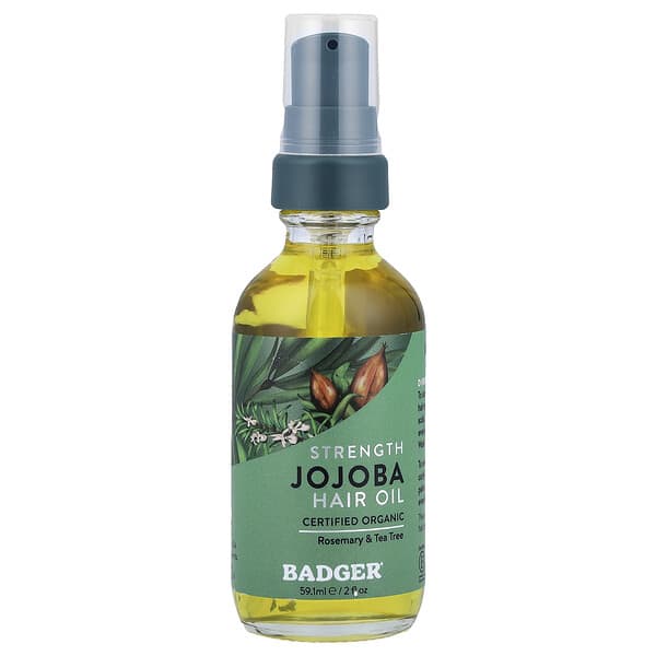 Badger, 호호바 헤어 오일, 로즈메리 & 티트리, 59.1ml(2fl oz)