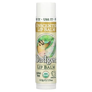 Badger Company, Lip Balm, Unscented, 0.15 oz (4.2 g)