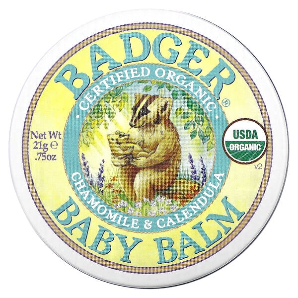 Badger Company, ベビークリーム、カモミール＆カレンデュラ、21g（0.75oz）