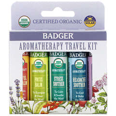 Badger Company, Organic Aromatherapy Travel Kit, 5 Pack, 0.15 oz (4.3 g) Each