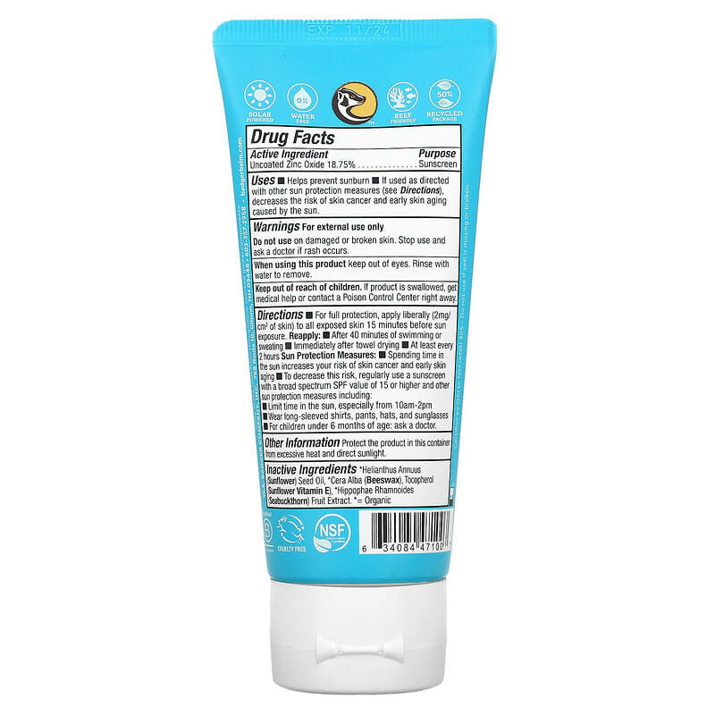  Badger Mineral Sunscreen Cream SPF 30, All Natural