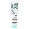 Badger, 얼굴, 미네랄 자외선 차단제, SPF 40, 시어 틴트, 50ml(1.7fl oz)