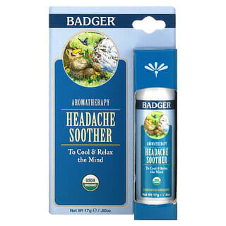 Badger Company, Aromatherapy, успокаивающее средство от головной боли, перечная мята и лаванда, 17 г (0,60 унции)